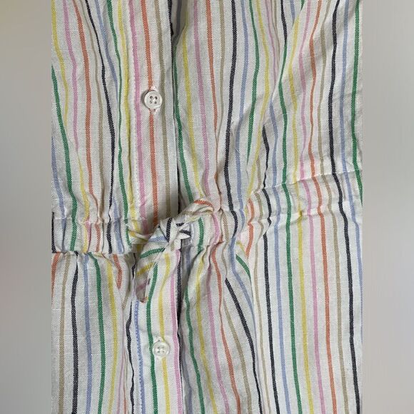 GAP kids Short Sleeve Button Front Rainbow Stripe Romper Girl xxl - Picture 3 of 4
